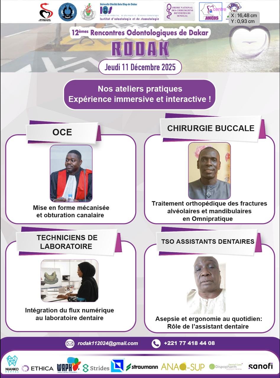 12èmes Rencontres Odontologiques de Dakar - Ateliers Pratiques